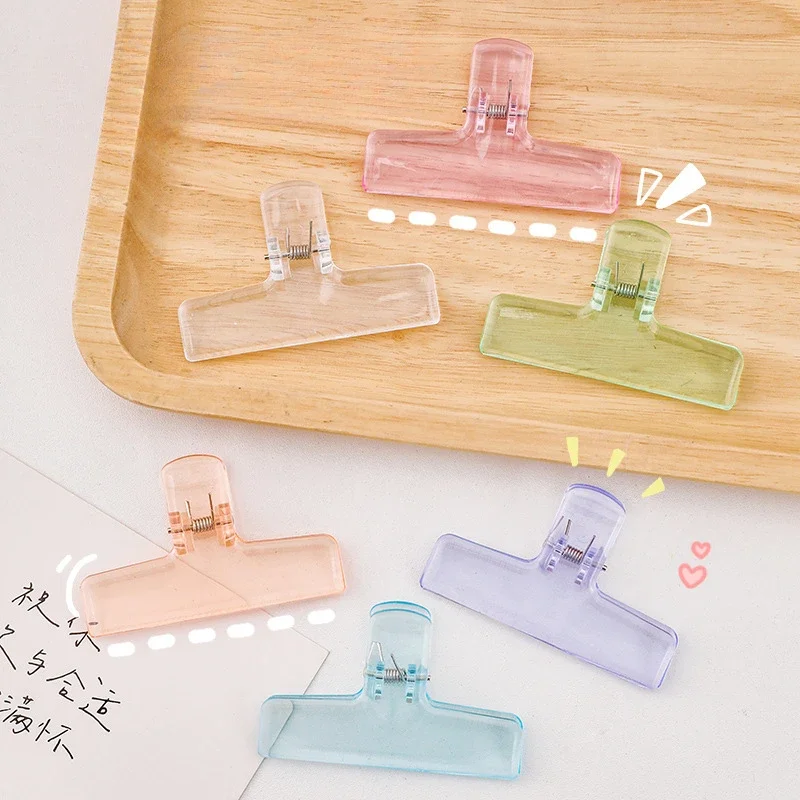 Зажимы для бумаги LZN прозрачные пластиковые 6 шт.