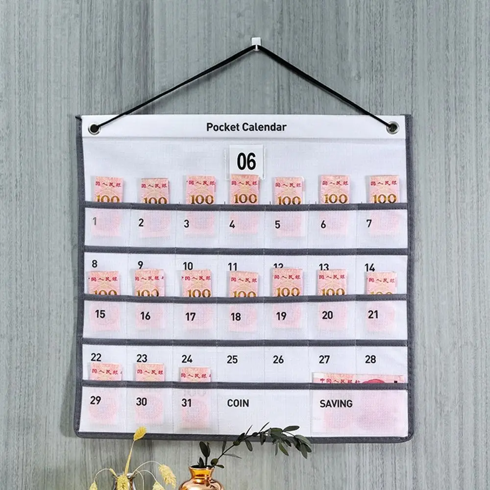 

Reusable Wall Mounted Decorative Numbered With Pockets Calendar Bag Chart Holder Storage Bag
