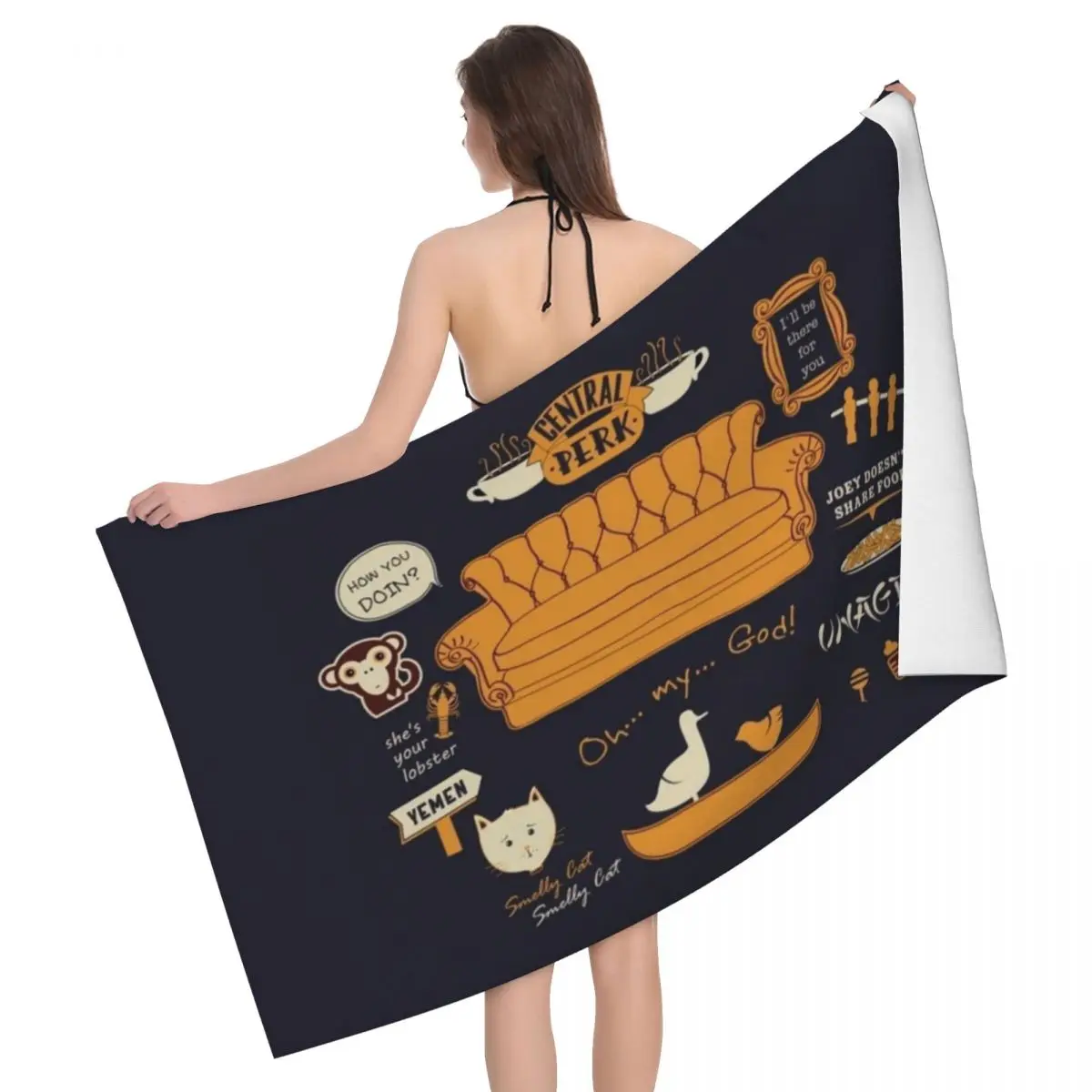 Custom Classic Tv Show Soft Linen Microfiber Shower Towels