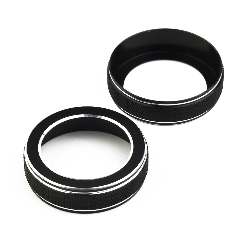 

1Pair 3.8x3.4x0.75cm Volume CD Switch Knob Rings Cover Trim Black For Jeep Grand Cherokee High Chrome Finish Interior Trims