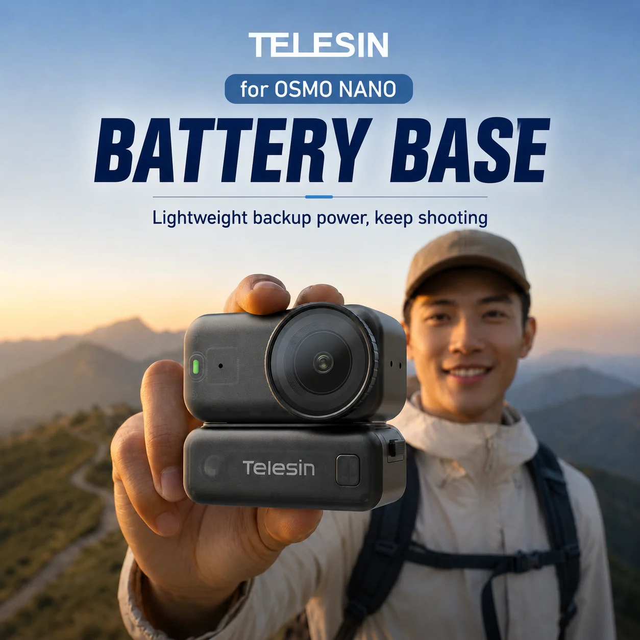 Фото Зарядная база TELESIN на 500 мАч для DJI Osmo Nano с магнитным быстросъемным адаптером для аксессуаров Osmo Nano. №2