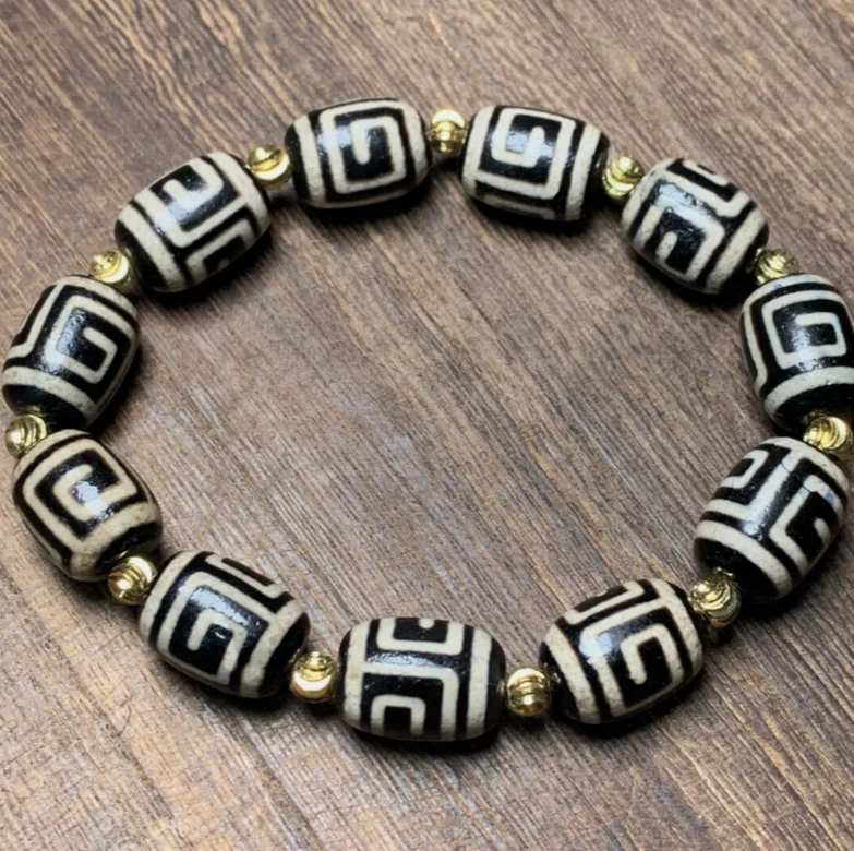 Тибетский Непальский Гималайский Древний Агат Старый Дзи Талисман Глаз Бусина