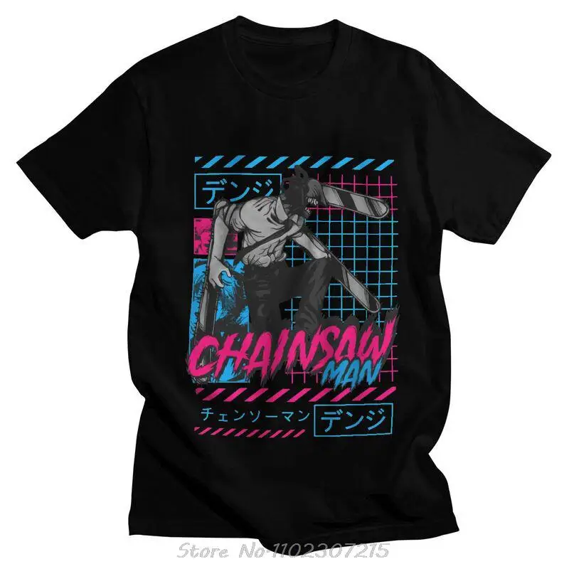 

Fashion Chainsaw Man Warrior Denji T Shirt Men Short-Sleeve Manga Anime T-shirt Streetwear Tee Tops Cotton Harajuku Tshirts