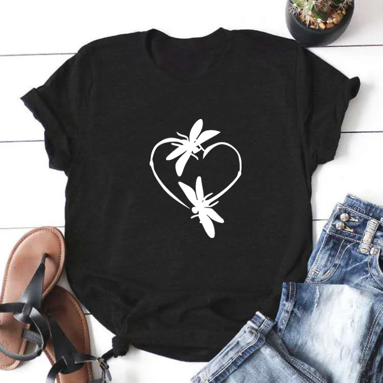 

Dragonfly T Shirt Women Summer Short Sleeve Tshirt Women Tee Shirt Top