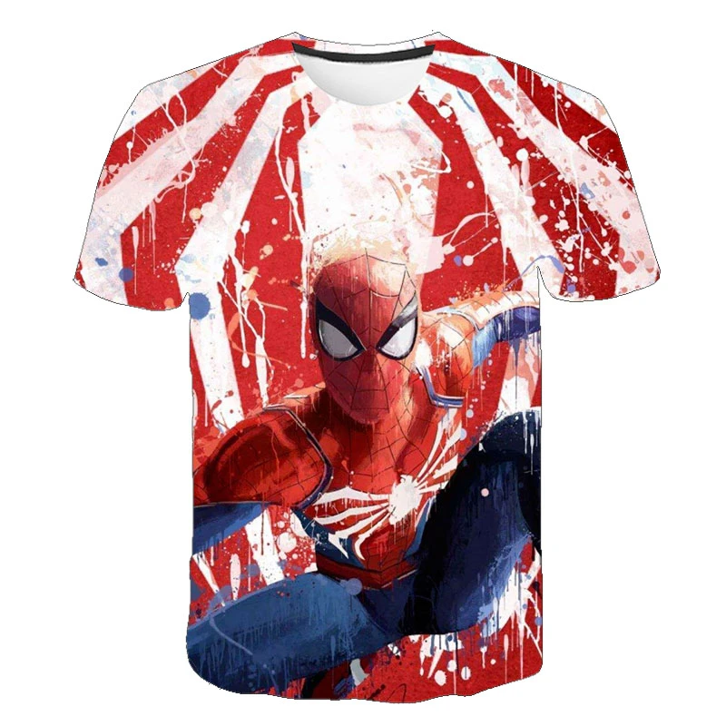 

Disney's Spider-Man Boys And Girls 3D printing T Shirt Summer Clothes Baby New Comfortable O-Neck T-Shirt Casual Tops Girls Tee