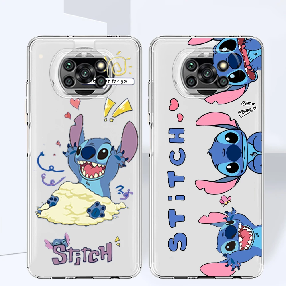 

Lilo Stitch Disney Cool Phone Case For Xiaomi Mi Poco X4 X3 X2 NFC F4 F3 F2 F1 GT M4 M3 M2 Pro C40 C3 Transparent TPU Cover