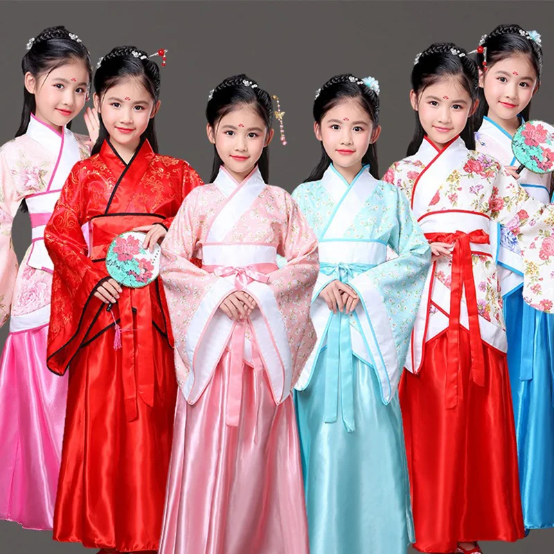 

Детские костюмы, платья, сказочные Детские костюмы принцессы династии ханьфу Тан, одежда для фотосессии для девочек, танцевальные выступления на день рождения