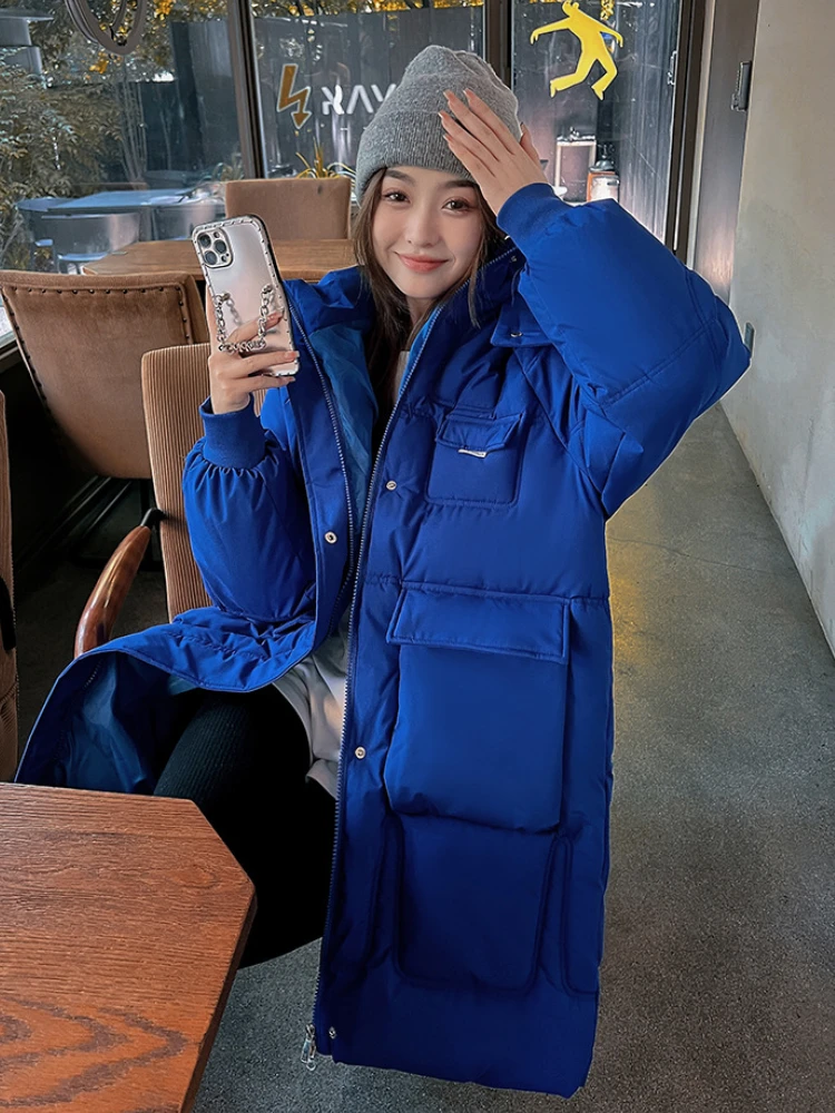Long Down Jacket for Women Winter Puffer Bubble Coat Padding Hooded Korean Style Clothes Parka Streetwear -20centigrade Hot Sale