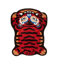 handcraft tibetan tiger shape tufted area rugs 2022 year of the tiger cute floor carpet mat 100x135cm