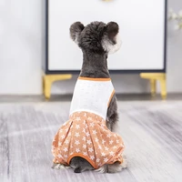 star pattern pure cotton pajamas loose designer dog clothes bloomers pant sleeveless vest tshirt jumpsuit tracksuit pet overalls