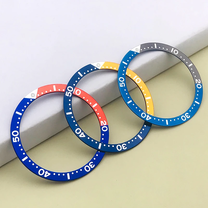 

39mm Bezel Insert Resin Aluminium Seiko turtle case Ring Fit NH35 NH36 6105 Turtle Watch cases color mix ring man watch parts