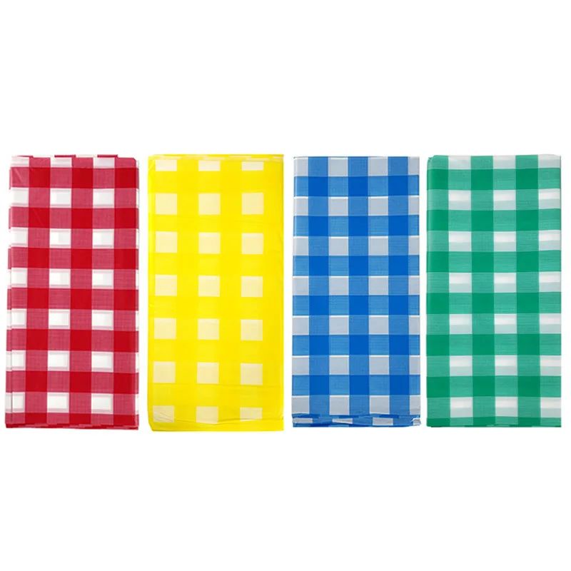 

Disposable tablecloth tablecloth thickened red yellow blue green plaid rectangular party party arrangement picnic cloth