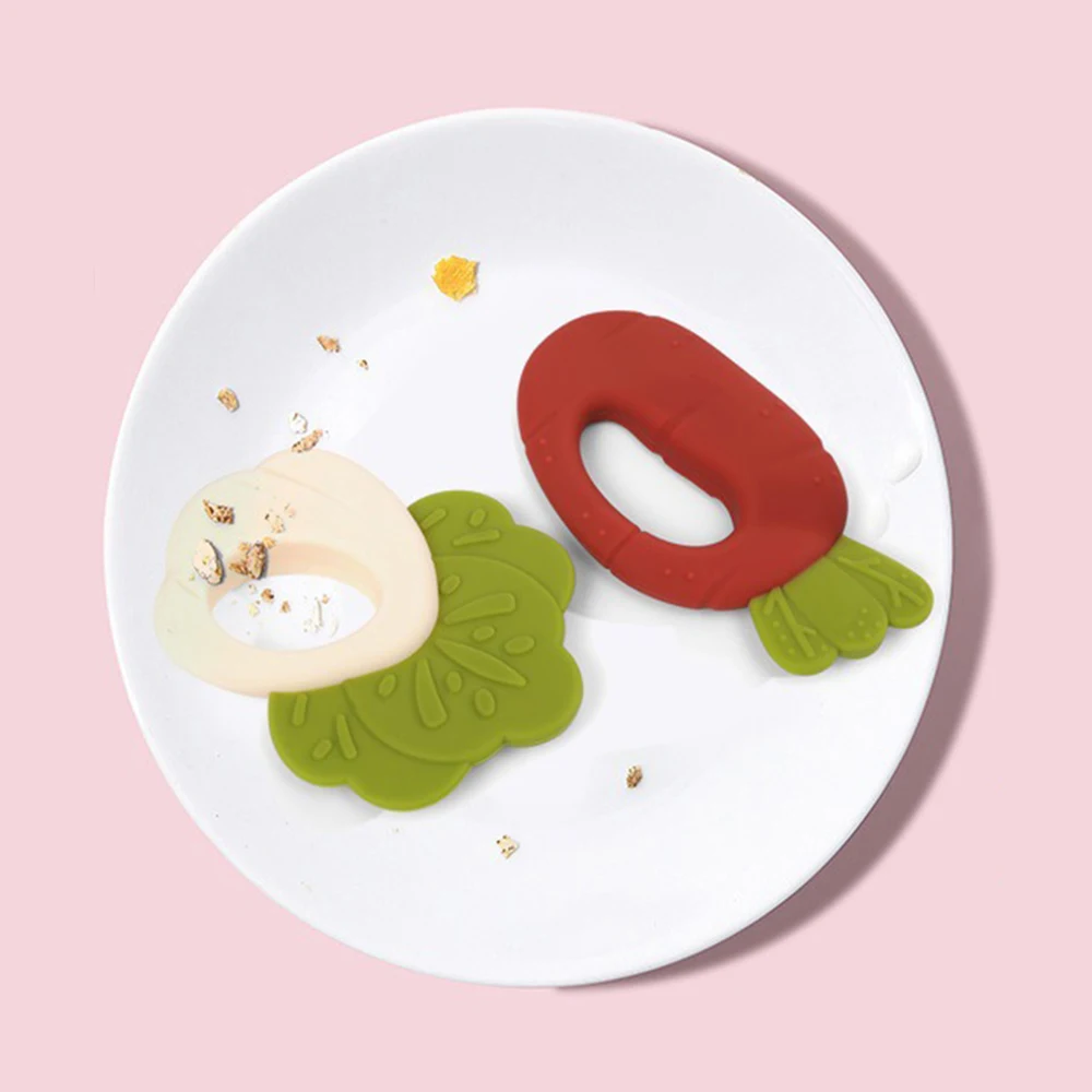 

1PC Silicone Teether Molar Stick Food Grade Teether Ring Baby BPA Free Nursing Gift Silicone Baby Carrot Teether Kid Toys