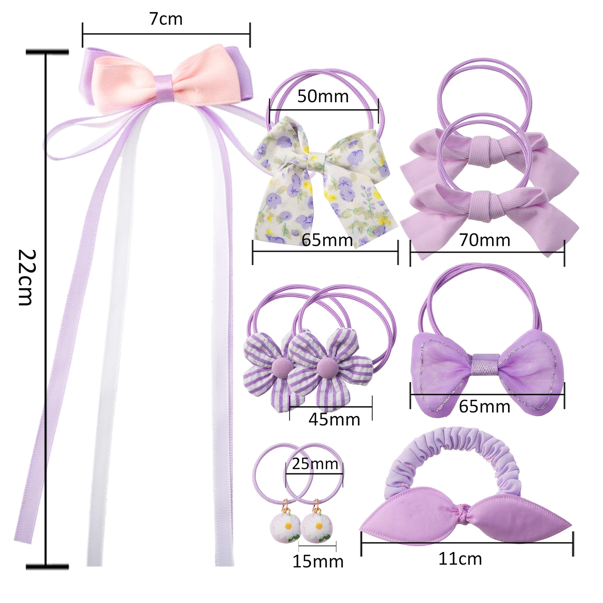 

10pieces/set Hair Ring purple -Colored Nylon Towel Ring Head Rope Elastic Rubber Band Ponytail Hair Accessories
