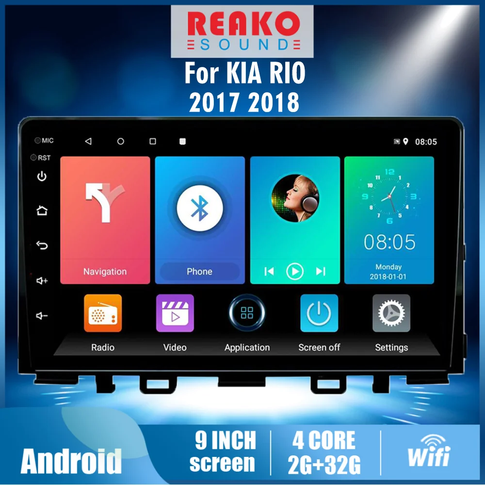 

2 Din 4G Carplay Car Radio Android Car Autoradio For KIA RIO 2017 2018 Multimedia Player GPS Navigation WIFI