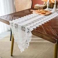 princess glass yarn lace table runner white triangle corner table flag wedding decorative tablecloth coffee dining table cover