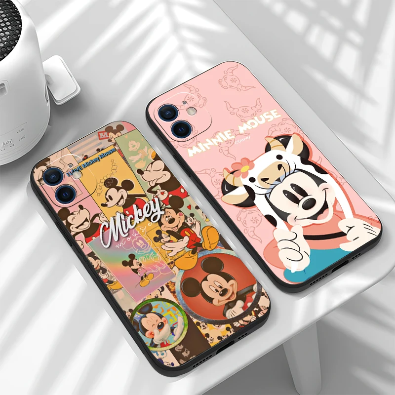 

Disney Mickey Phone Case For iPhone 11 13 12 Pro Max 12 13 Mini X XR XS MAX SE 2020 7 8 6 6s Plus Celular Protective Carcasa