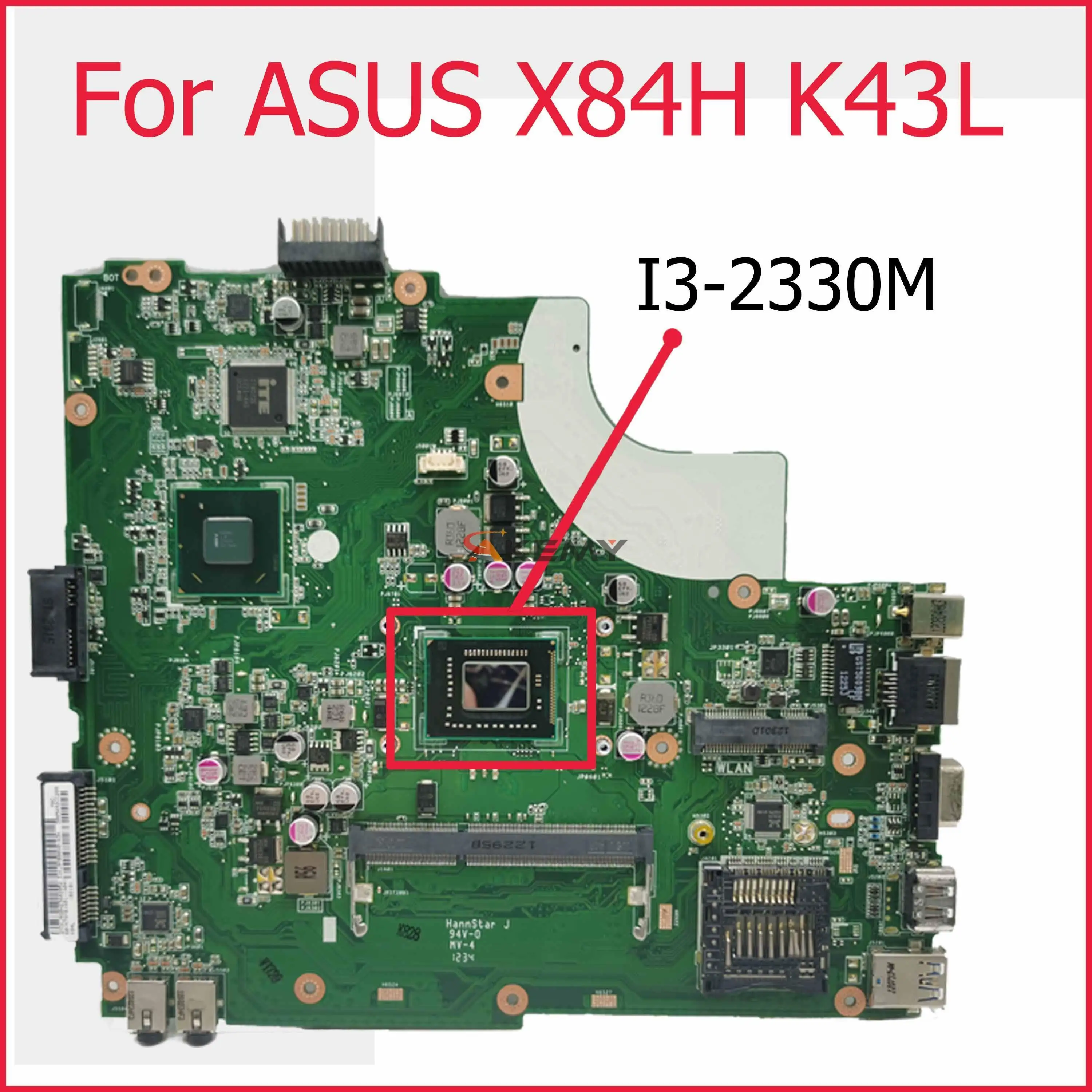 

Akemy Original mainboard For ASUS X44H K84L X84H K43L Laptop Motherboard With CPU I3-2330M DDR3 K43L REV 5.0 100% Working