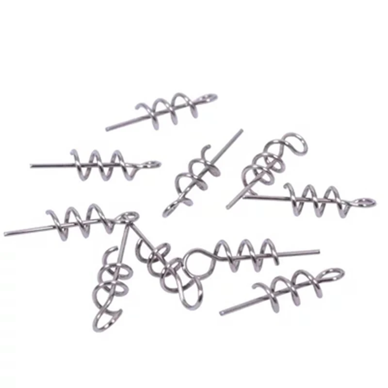 

50Pcs Fishing Soft Bait Spring Lock Pin Crank Hook Soft Bait Fishing Connector Tackle Connect Fixed Pin Pin Hook