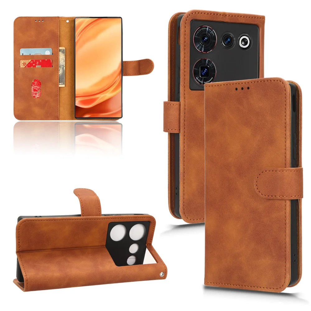 

Luxury Flip Leather Card Bag Case For ZTE Nubia Z50 Ultra V40 Design A32 Nokia X30 5G Bracket Shockproof Cover