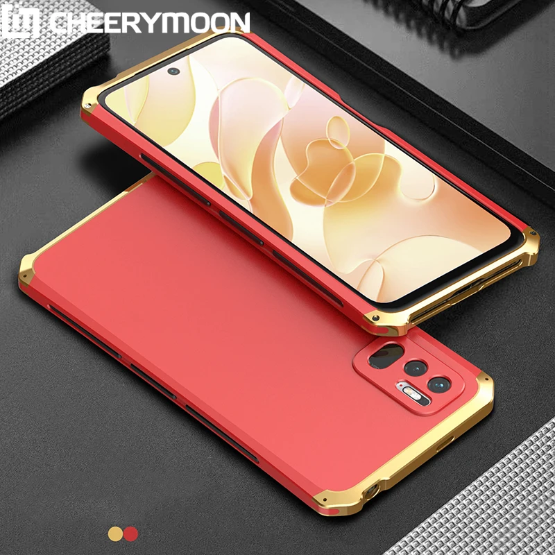 

New Arrival Anti-fall Metal Frame PC Back For Xiaomi Redmi Note 10 Note10 China Version Aluminum Alloy Bumper Case Cover