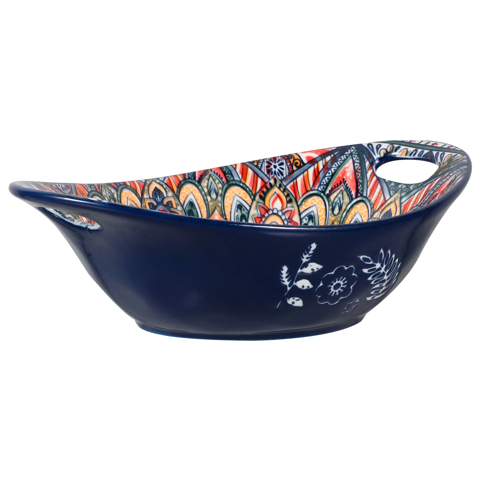 

Dessert Bowl Ice Cream Bowl Ingot Shaped Double Ears Ceramic Bowl Kitchen Gadget