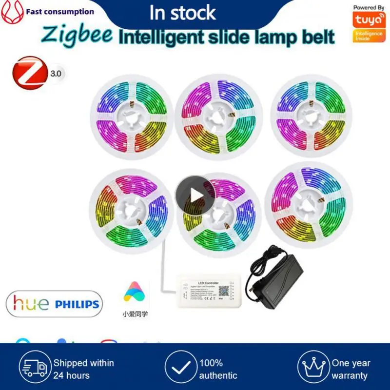 

Timing Smart Zigbee Rgb Led Light Gateways Required Voice Control Flexible Lighting Tape 24 V Rgb Led Strip Home Decor Music