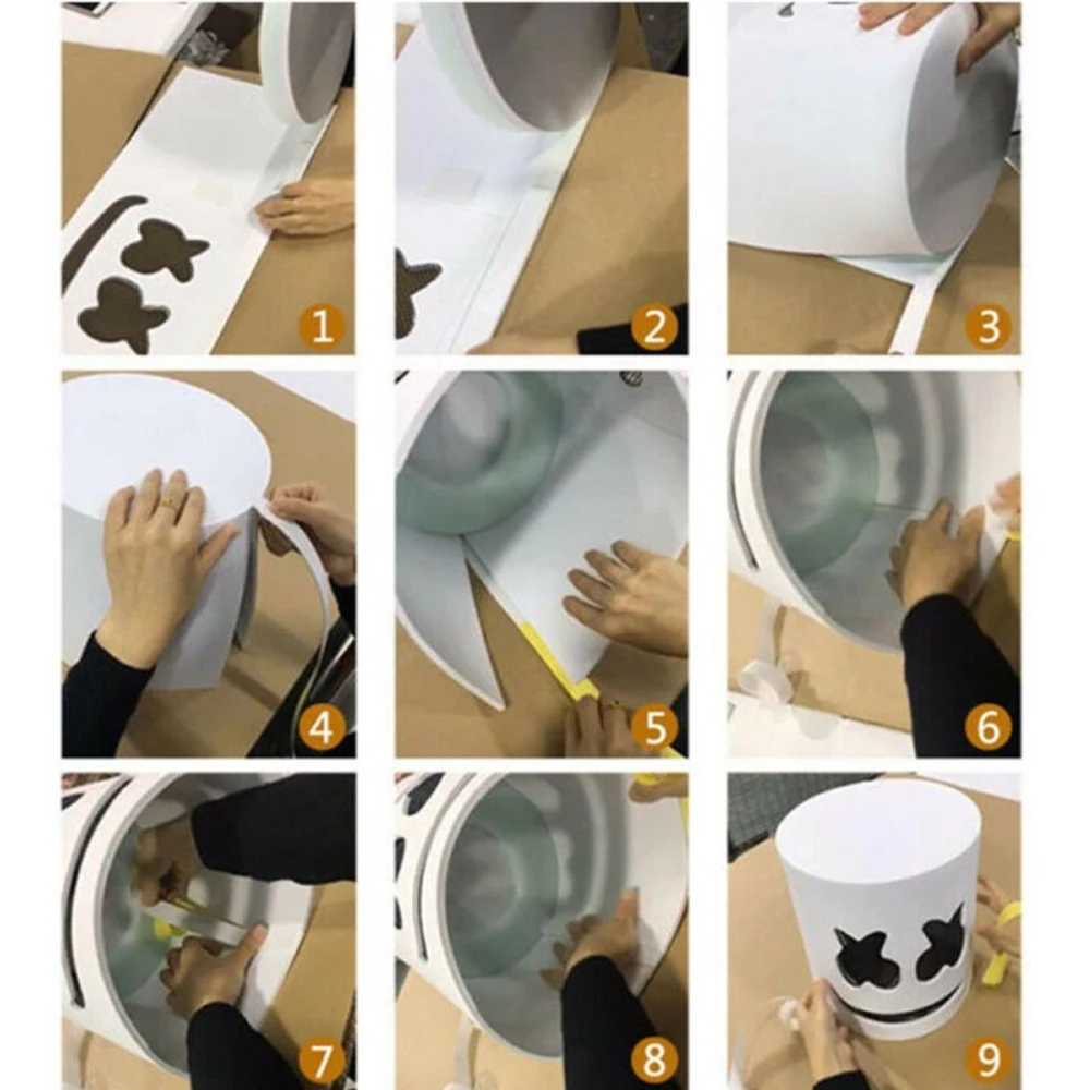 Продажа напрямую от производителя маски-шапки Eva Cotton Candy DJ Music Ball Luminous Mask Marshmello для Хэллоуина.