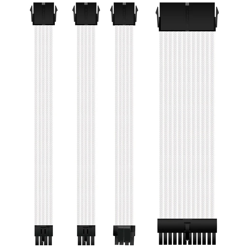 

1Set 30Cm ATX Basic Extension Cable PC GPU CPU Power Supply Sleeved Wire Computer Connectors 24-PIN 8-PIN 4+4PIN