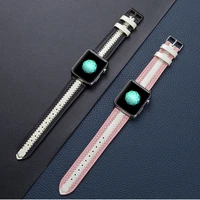 luminous leather strap for apple watch 7 6 5 4 se 44mm 40mm comfortable replacement strap for iwatch series 3 2 1 42mm 38mm band