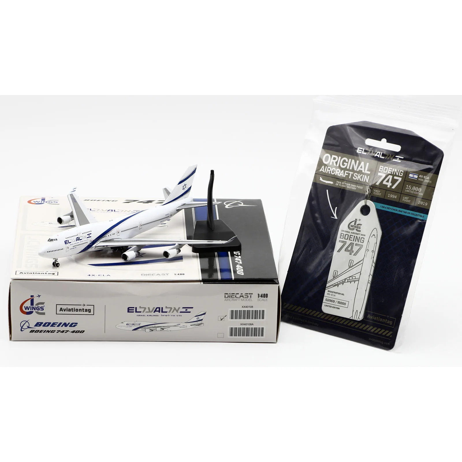 

Коллекционная модель самолета из сплава XX40108, модель модели самолета 4X-ELA & Aviationtag