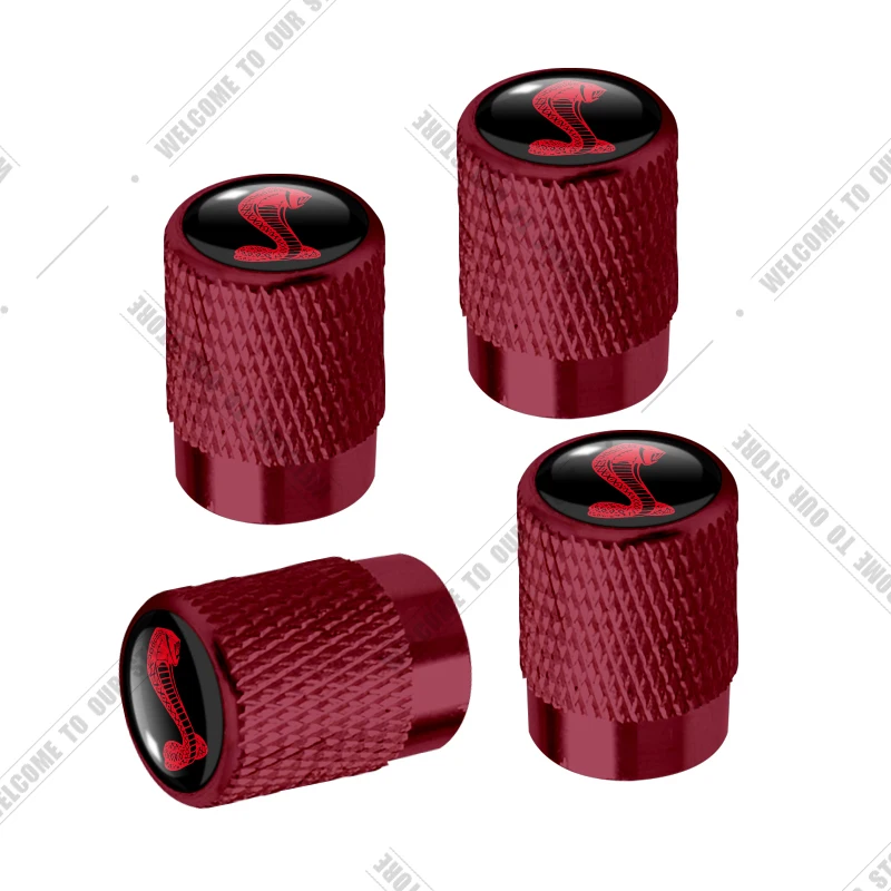 

Автомобильная алюминиевая эмблема Cobra Snake с ЧПУ для Ford Shelby GT500 GT350 F150 Mondeo Kuga Fiesta, 4 шт., колпачки для крышек штока воздушного порта для шин