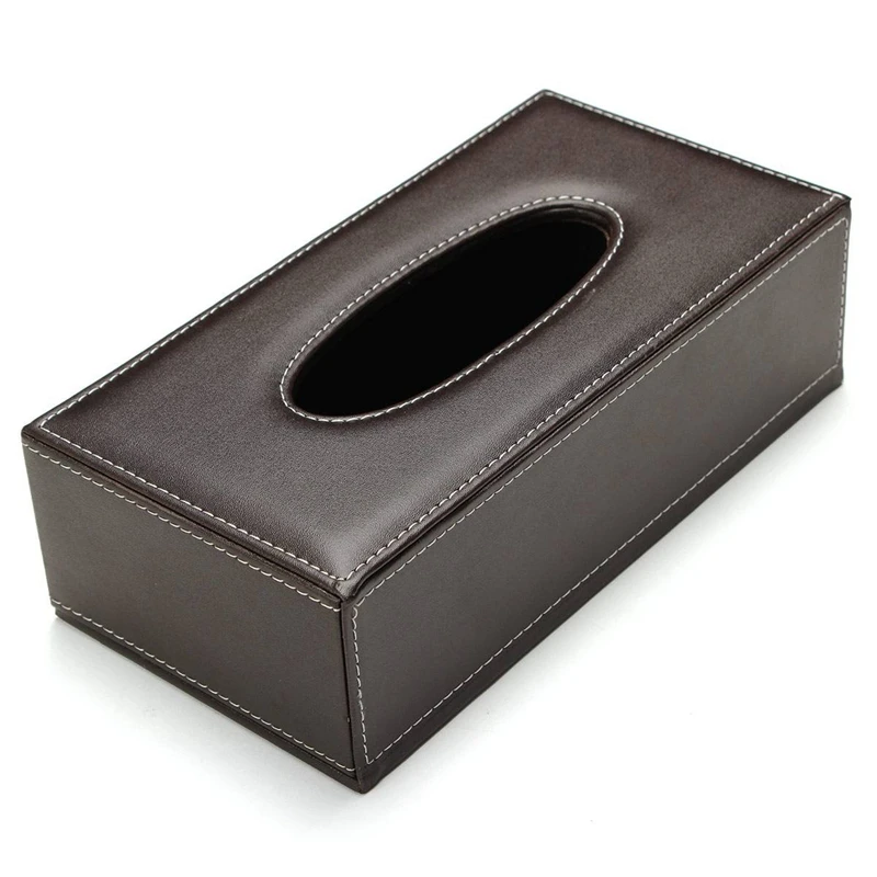 

Портативный кожаный прямоугольный чехол для салфеток, держатель для коробки, чехол для откачивания бумаги, отеля, дома, автомобиля, подарок, коричневый