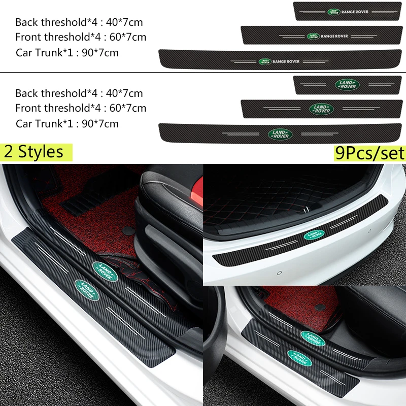 

Carbon Fiber Car Trunk Door Sill Protector Stickers for Land Rover Discovery Sport Defender 110 Freelander 2 Range Rover Evoque