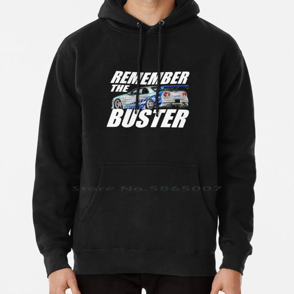 

Remember The Buster R34 Skyline Hoodie Sweater 6xl Cotton Paul Walker R34 Gtr Fast 9 Brian Fast And Furious 9 Women Teenage Big