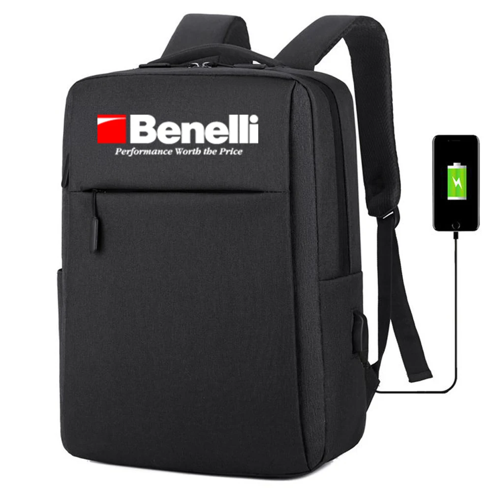 

FOR Benelli Shotguns Logo New Waterproof backpack with USB charging bag Men's business travel backpack