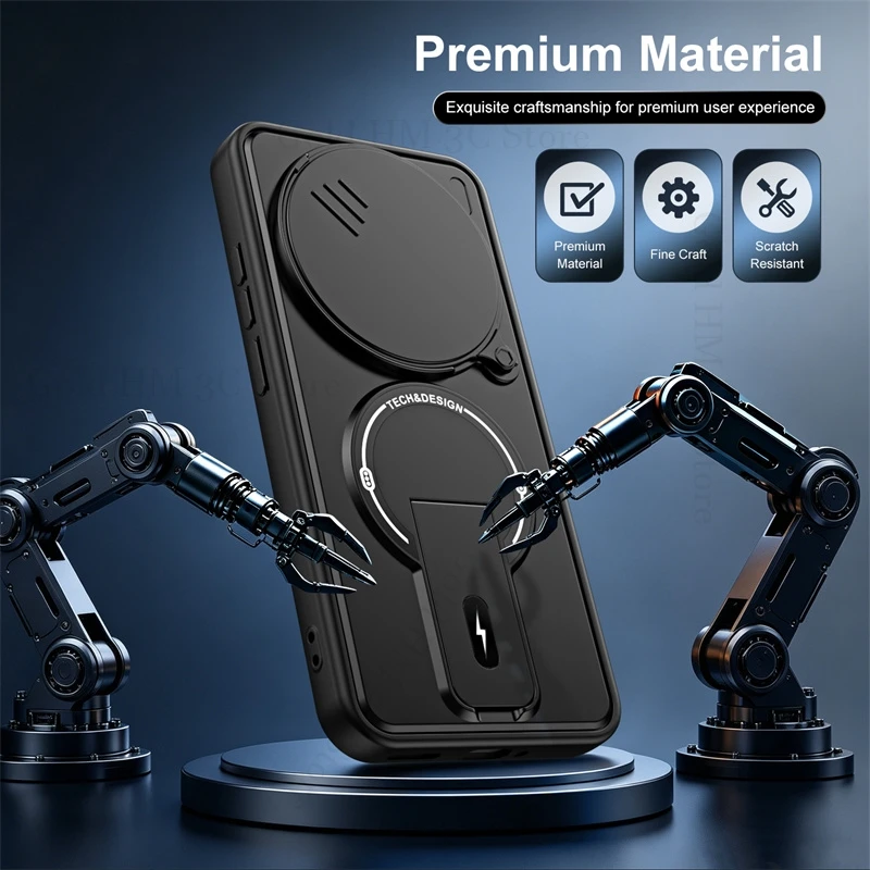 Фото Гибридный противоударный магнитный чехол для Xiaomi 15T 17 Pro Max с защитой камеры и подставкой для Pooc X8 Pro Max M8 Pro №2