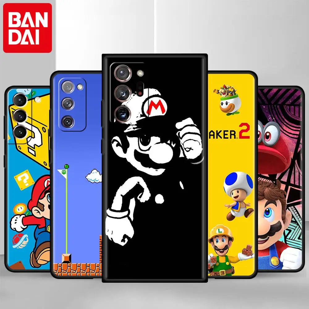 

Black Phone Case For Samsung Galaxy S20FE S21Ultra S22 S10 Plus S8 S9 Note 20 10 Lite S10e 9 Cover Funda Retro Game Super Mario