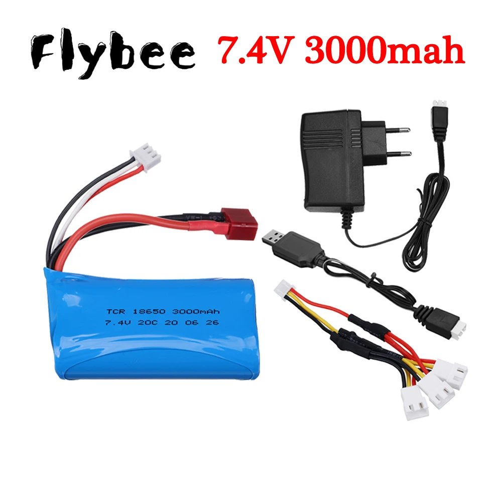 

18650 7,4 V 3000MAH литий-ионная батарея 20C 2s для Wltoys 12423/10428 /12429/12401/12402/12402A RC автомобильные запасные части 7,4 V 2S аккумулятор