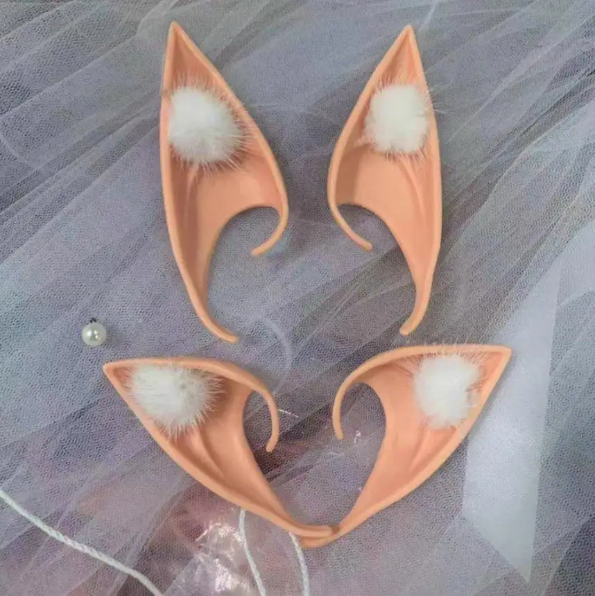 Elf Ears Party Decor Cosplay Pixie Elven Alien Vampire Soft Pointed Ear Tips Anime Dress Up Costume Masquerade Props 50pairs