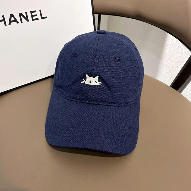 

Fashion Spring And Summer Hundred Take Baseball Cap Embroidery Cat Head Couple Sun Visor Sunscreen Hat Street Cap Children