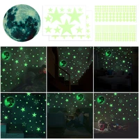 1set 3d luminous moon star wall sticker glow in the dark mural decal home decor kid room bedroom decoration fluorescent stickers