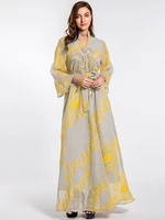 embroidered imitation linen jalabiya sequins long arabic dress women arabian evening party wear moroccan kaftan muslim ramadan
