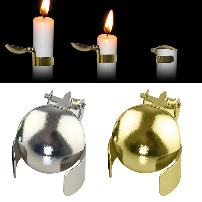 

Gold Silver Automatic Candle Snuffer Fire Extinguisher Candle Flame Safely Wick Flame Extinguishing Clip For Home Indoor Outdoor