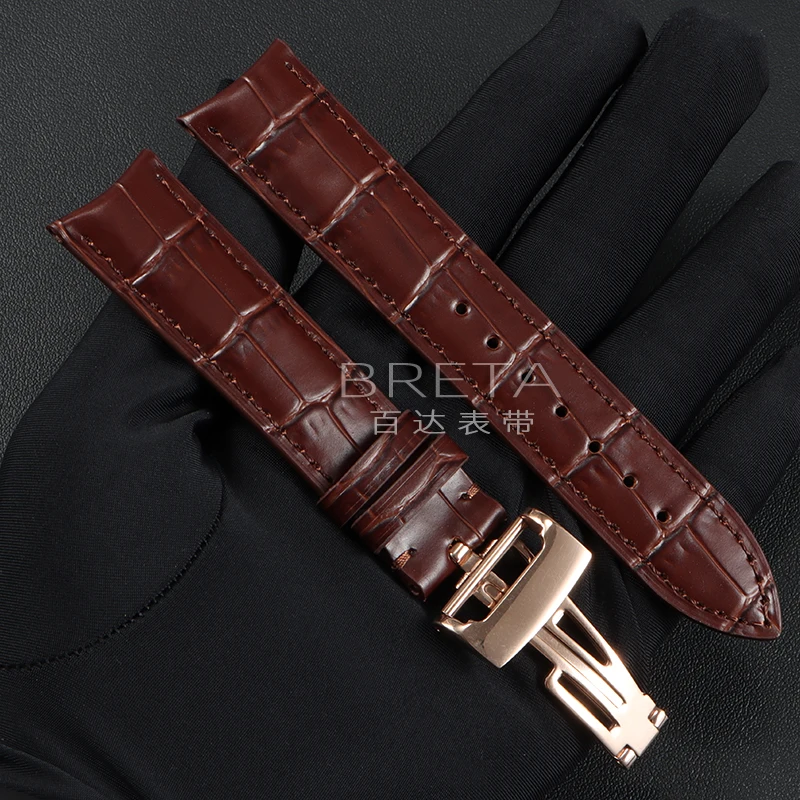 Фото Ремешок для часов из натуральной кожи 20x16 мм для AP Audemars Piguet Millenary, изогнутый ремешок из воловьей кожи, замена ремешков для часов Jaeger-LeCoultre №5