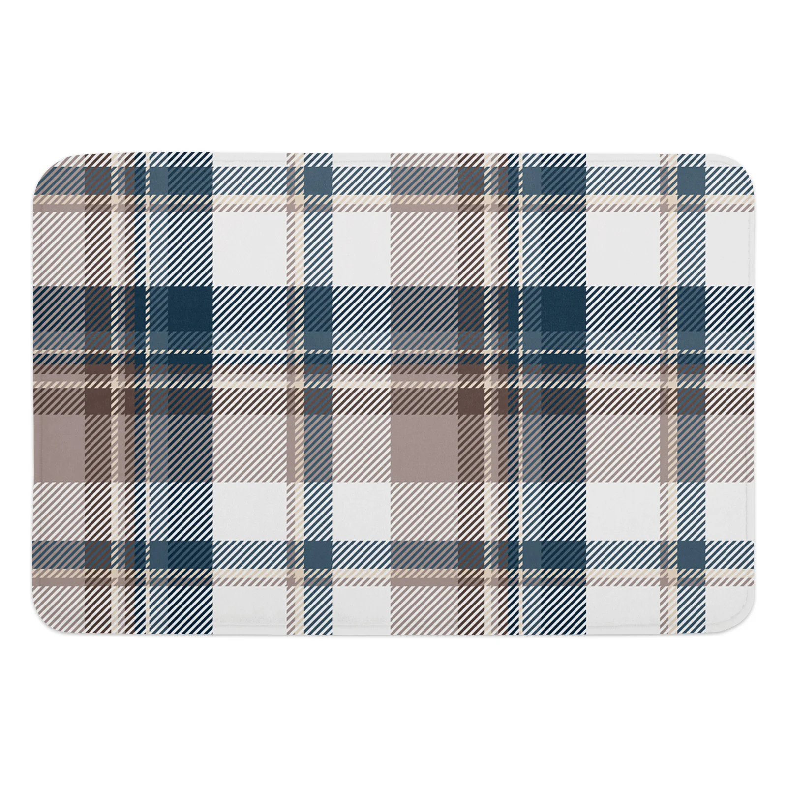 

Plaid Texture Simplicity Printed Door Mat Rugs For Bedroom Anti-slip Entrance Printed Door Mat Carpets In Living Room