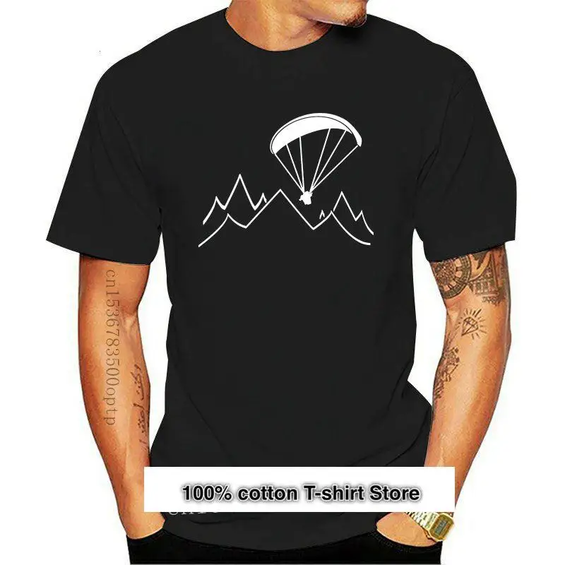 

Camiseta de montaña Paragliding para hombre, camiseta Popular sin etiqueta, Premium, t-sh