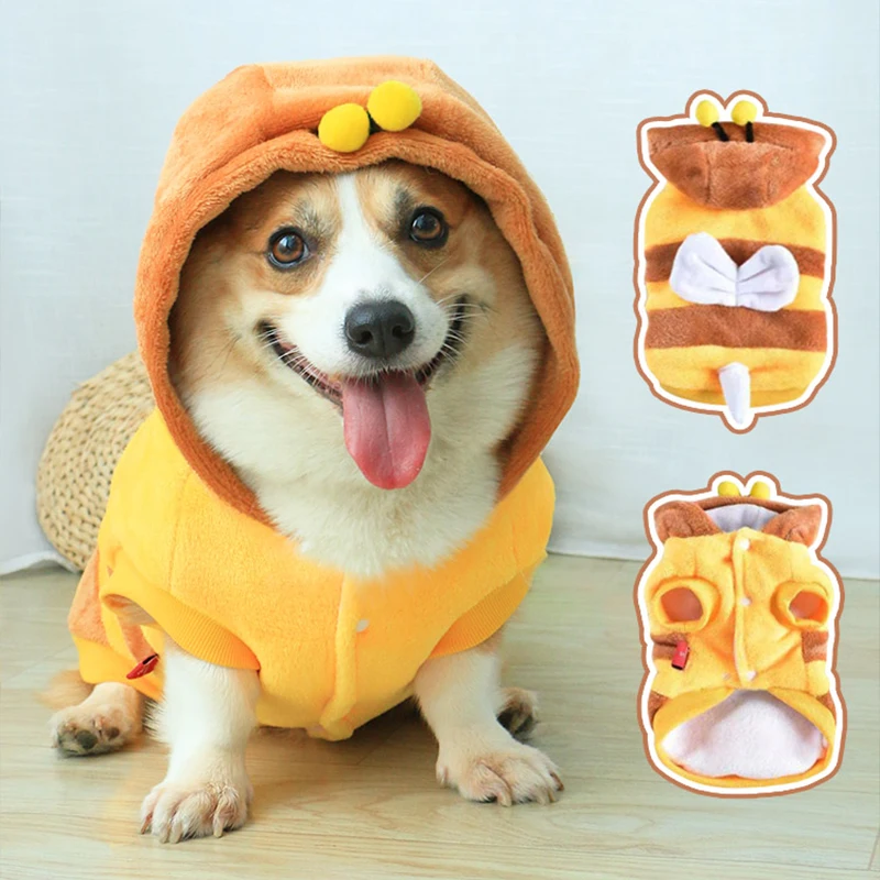 

Funny Dog Hoodies Winter Dog Coat Puppy Costume Yorkie Welsh Corgi Bichon Poodle Clothes Outfit For Small Medium Large Dogs