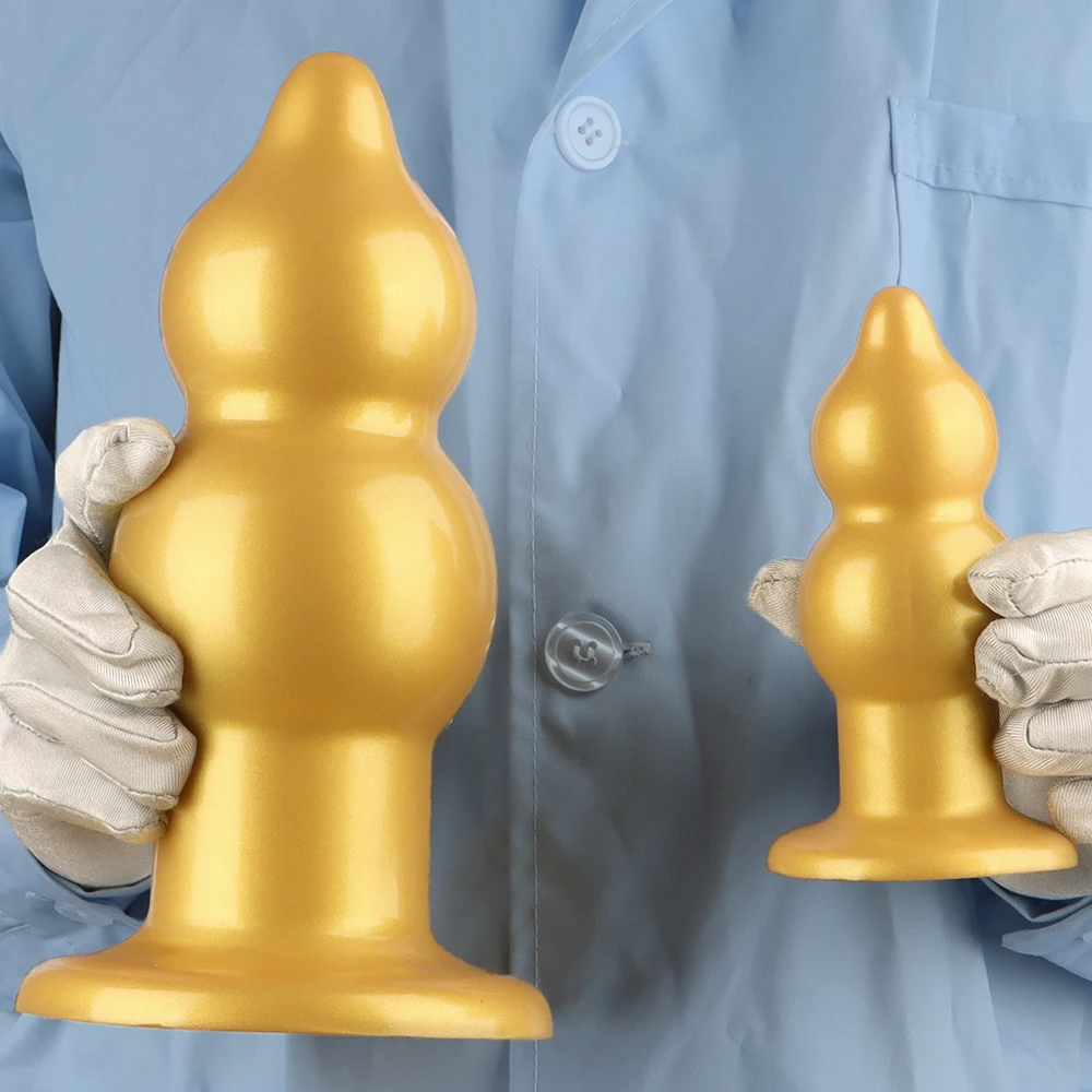 Золото 8 6 см Большая Анальная Пробка Силиконовая Фаллоимитатор Стимуляция Ануса