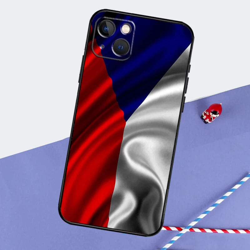 Чехол для телефона с флагом Чешской Республики iPhone 16 Pro Max 11 13 14 15 12 Mini XR Plus 16e Задняя